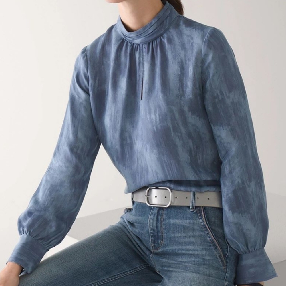 NWT White House Black Market Blue Blouse